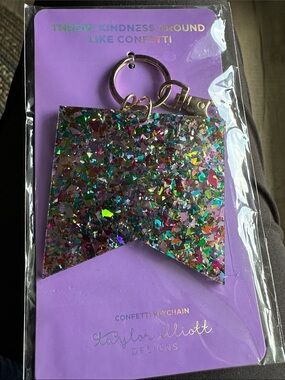 Purple Confetti Keychain